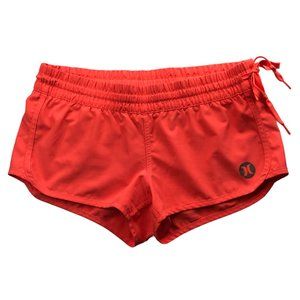 HURLEY Women's Board Shorts Swim Shorts.  Elastic Waist Drawstring Orange Neon S